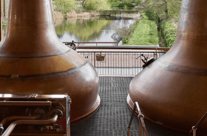 Stills inside the distillery